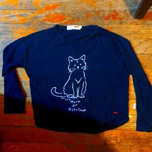 Castro Meow or Never Navy Blue T-shirt (Long-sleeve)